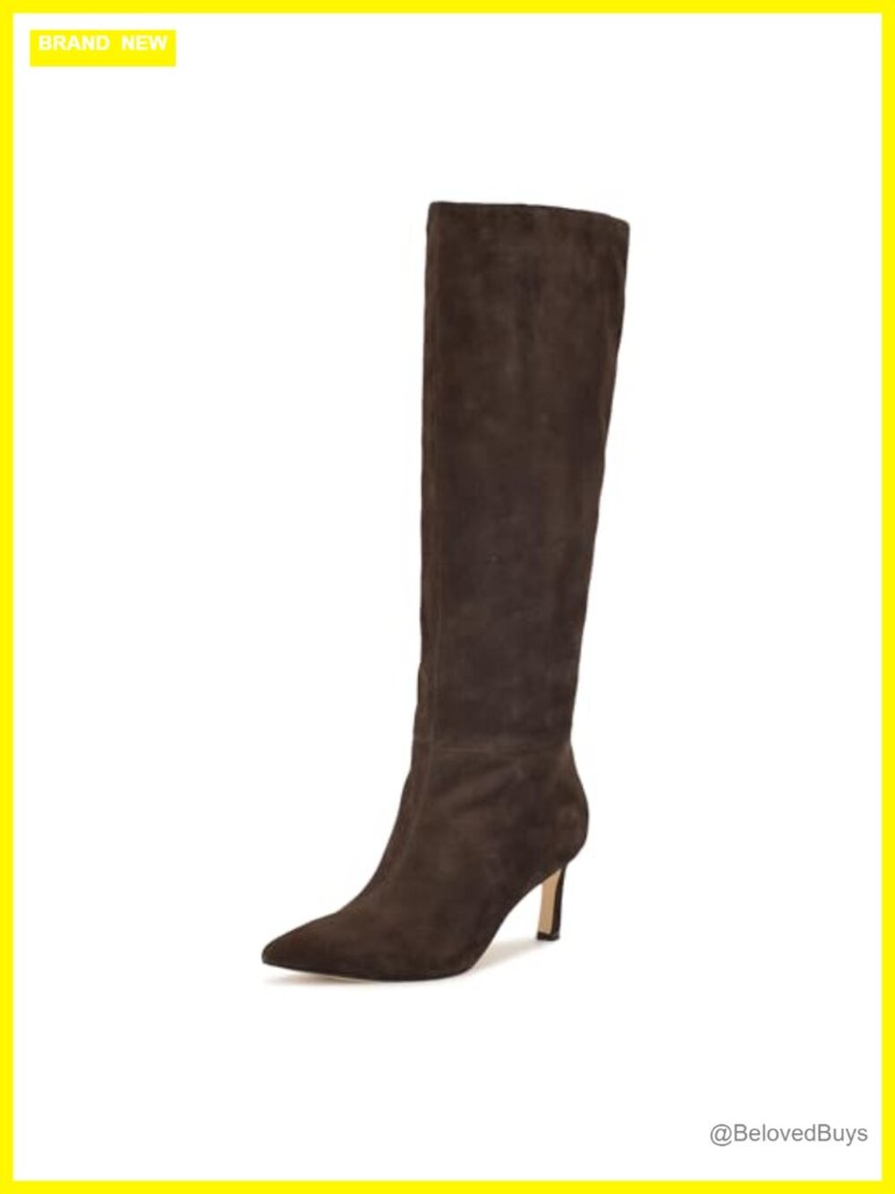 Nine West Lorthey Suede Knee-High Stiletto Heel Dress Boots Pointy Toe